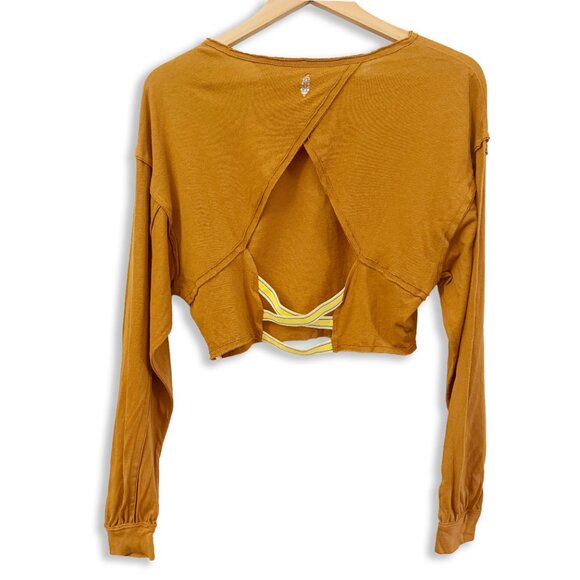 🆕  NWOT Free People FP Movement | Backstage Solid Long Sleeve in Burnt Gold | M - Picture 7 of 10